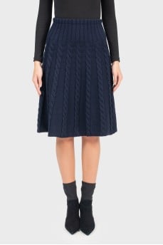 Knitted dark blue skirt