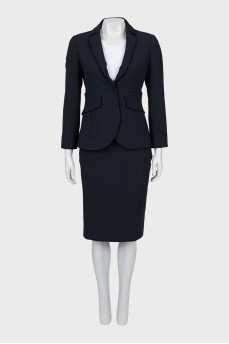 Blue jacket and skirt suit