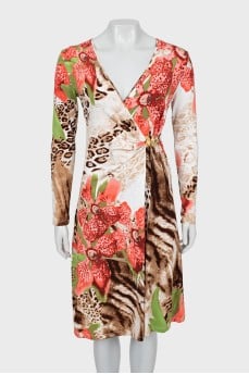 V-neck long sleeve dress