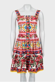 Slim fit sundress with print