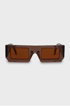 Rectangular sunglasses with translucent frames