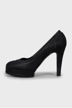 Suede high heels