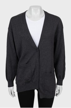 Gray asymmetrical cardigan