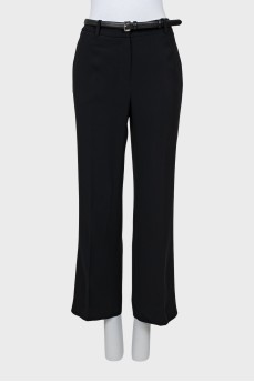 Silk trousers with leather belt
