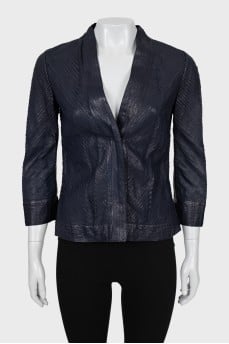 Leather jacket with buttons