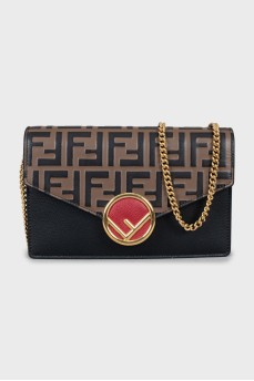 Printed leather crossbody bag