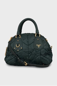 Textile crossbody bag with logo