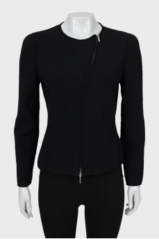 Black cardigan with ribbed stripes