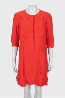 Silk dress with 3/4 sleeves