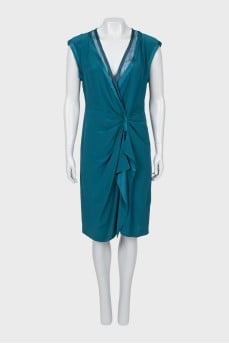 Silk dress with V-neck
