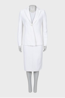 White jacket and skirt suit