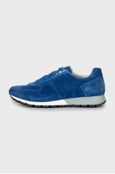 Blue suede sneakers