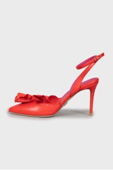 Leather slingbacks with high heels