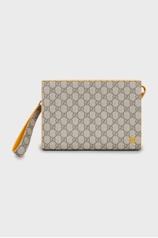Rectangular clutch with signature print