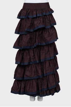 Vintage ruffle maxi skirt