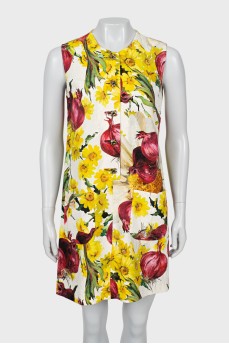 Printed button-down dress