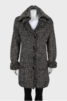 Textured cardigan in black and white