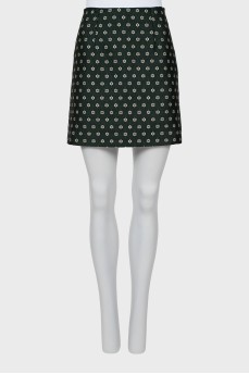 Printed straight skirt