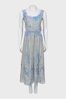 Silk maxi dress with straps
