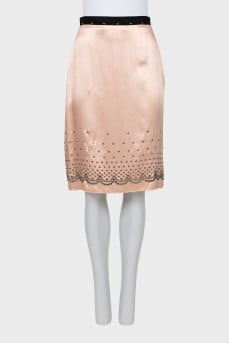 Beige skirt with silver decor