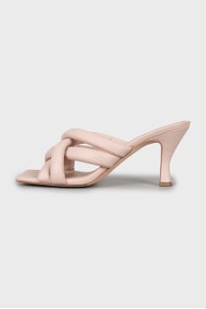 Beige leather sandals