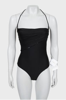 Black one-piece swimsuit