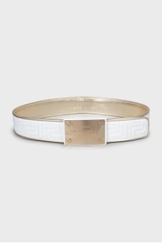 White belt with gold buckle