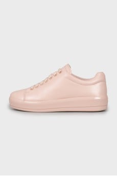 Pink leather sneakers