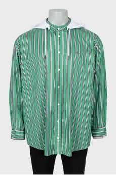 Men's shirt with detachable hood