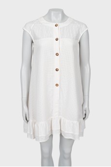 Shift dress with perforations