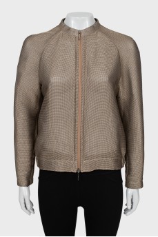 Silk jacket with zipper