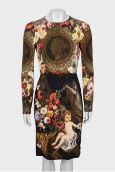 Long sleeve printed dress