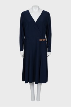 Blue V-neck dress
