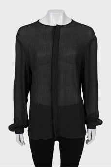 Translucent straight-fit shirt