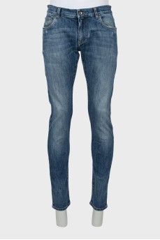Men's slim fit jeans with fading