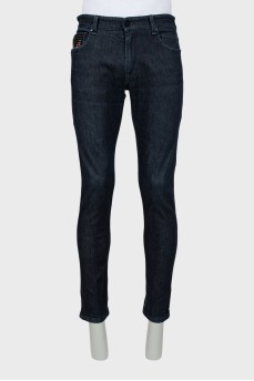 Чоловічі темно-сині джинси slim fit
