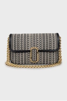 Textile crossbody bag in branded print