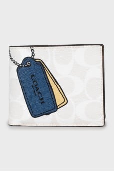 Canvas wallet in signature print with tag