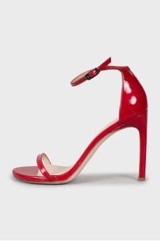 Red high heel sandals