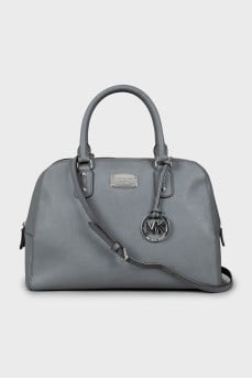 Gray satchel bag