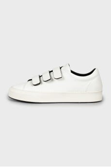 White leather sneakers with Velcro
