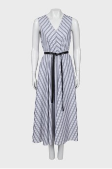 Striped V-neck dress