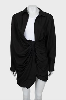 Asymmetrical dress with tag