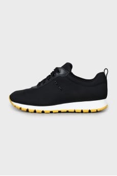 Black textile sneakers
