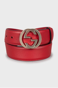 Red leather belt