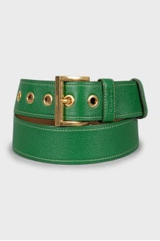 Green leather belt