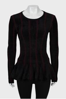 Slim fit sweater with contrast seams
