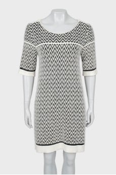 Short pile print dress