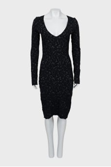 Bodycon dress with ribbed pattern
