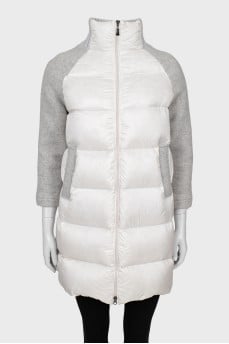 Funny down jacket with a high neck